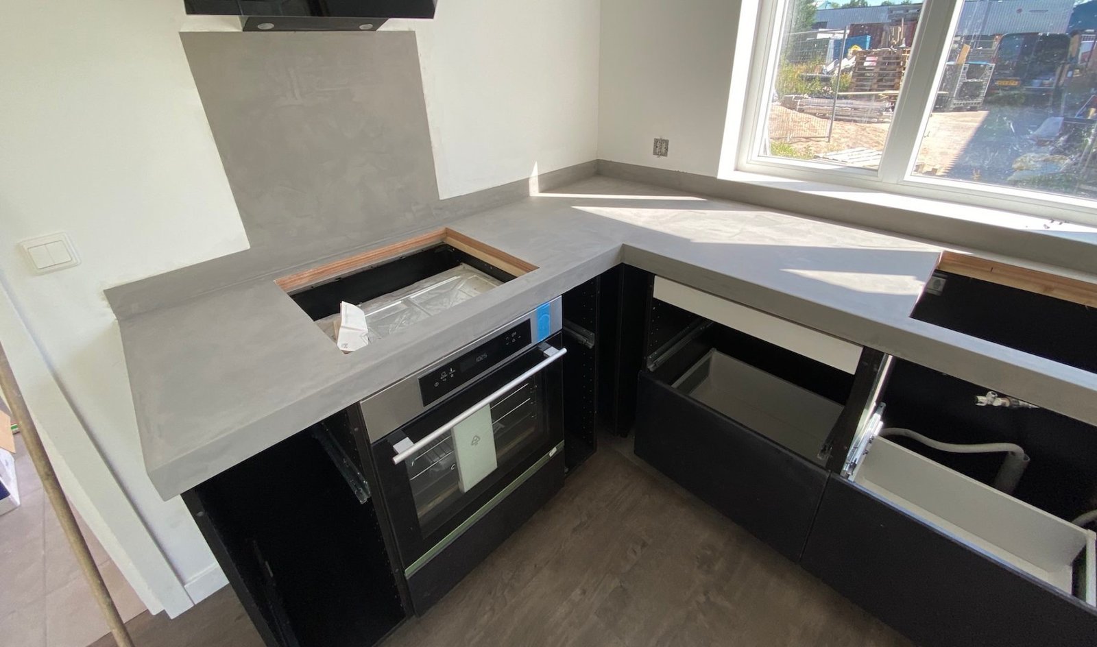 keukenblad beton look grijs