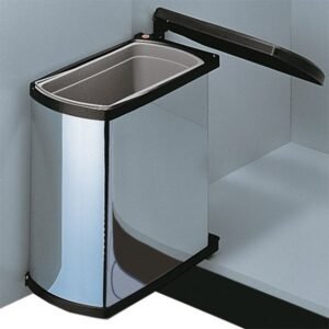 Afvalemmer HAILO Uno chroom/zwart 18 liter