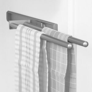 Handdoekhouder uittrekbaar aluminium 44 cm met 2 armen