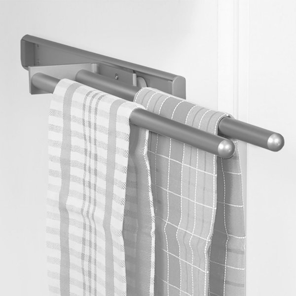 Handdoekhouder uittrekbaar aluminium 44 cm met 2 armen