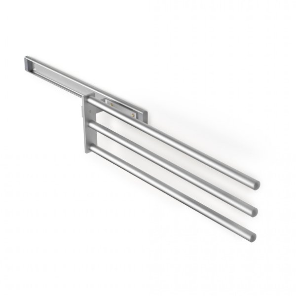 Handdoekhouder uittrekbaar aluminium 44 cm met 3 armen