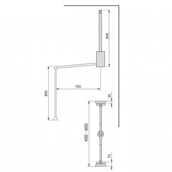 kledinglift zwart draagvermogen 12 kg