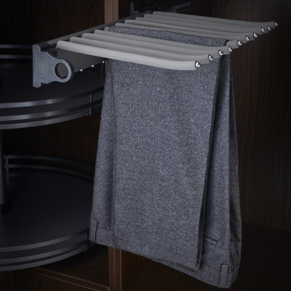 Pantalonhouder uittrekbare antraciet zijmontage met soft-close