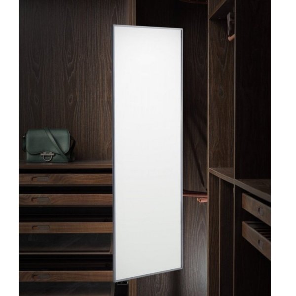 Luxe uittrekbare en draaibare kastspiegel zilver 120x35 cm