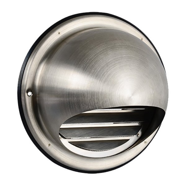 Uitblaasrooster, bol RVS, fijnmazig muggengaas