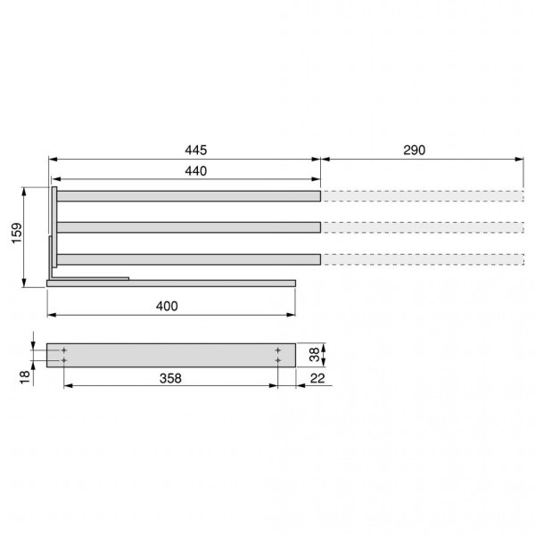 handdoekrek uittrekbaar 3 armen maten handdoekrek uittrekbaar 3 armen maten