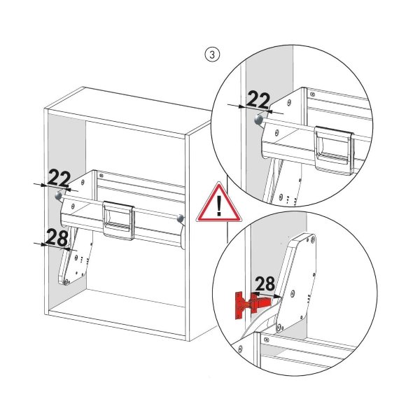 keukenkast lift imove 1 niveaus maten 2