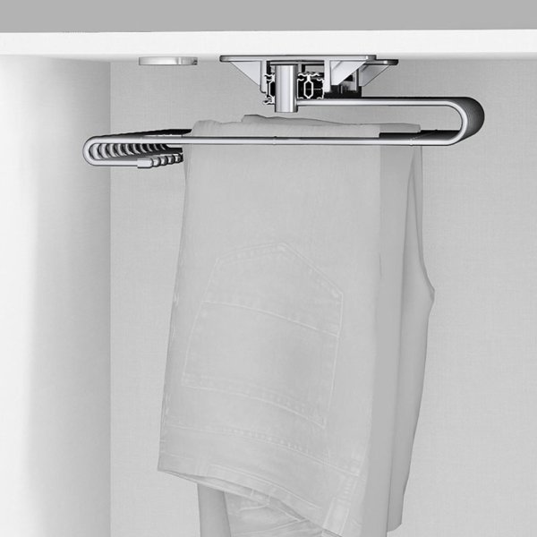 Uittrekbaar pantalonrek chroom voor 11 pantalons