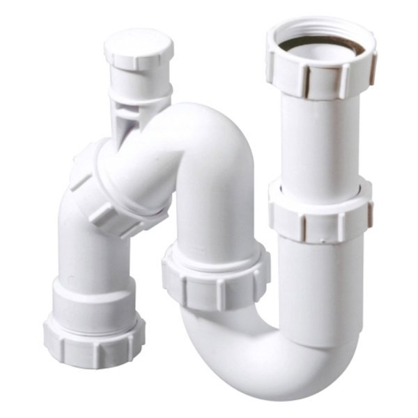 MC ALPINE Sifon keukenafvoer enkel incl. beluchter