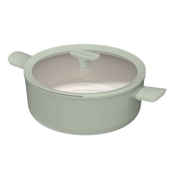 Kookpan met deksel antikleef Leo Balance Sage 28 x14 cm