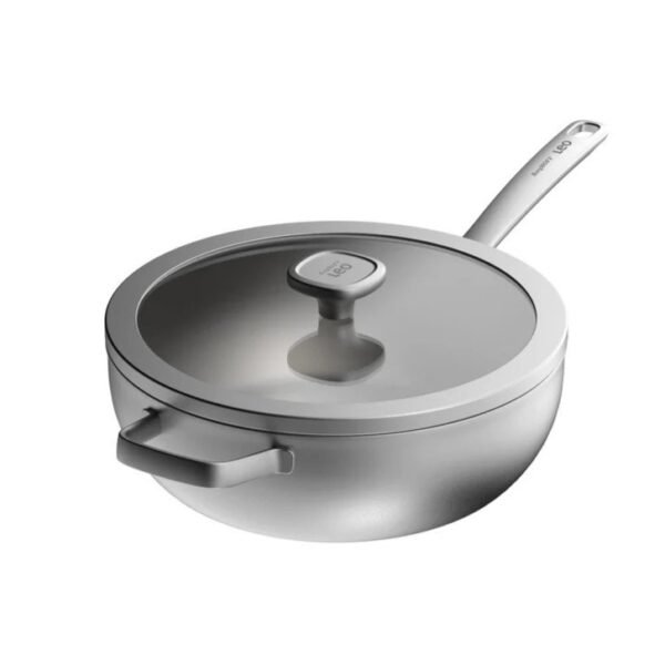 Wokpan met deksel Leo Graphite 28cm RVS