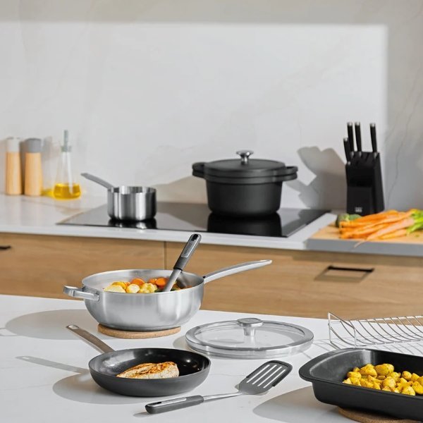 Wokpan met deksel Leo Graphite 28cm RVS