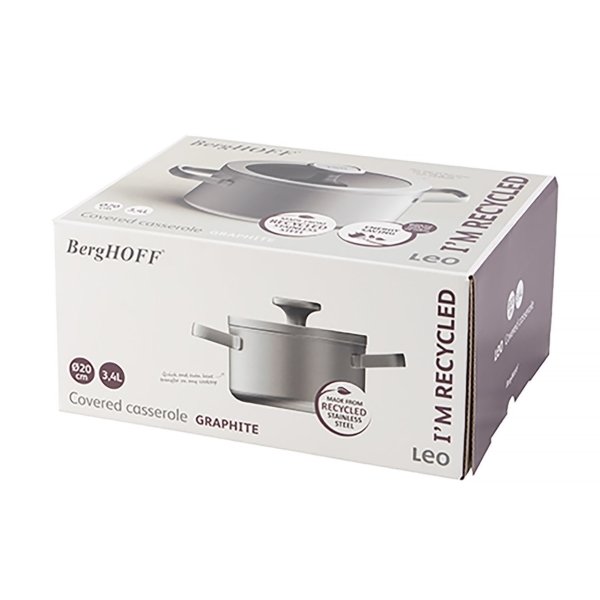 leo kookpot met deksel graphite 20cm