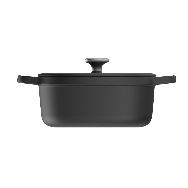 leo kookpot ovaal met deksel graphite gietijzer 27-22 cm