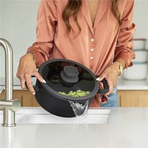 leo recycled kookpot antikleef met deksel stone 20cm 2