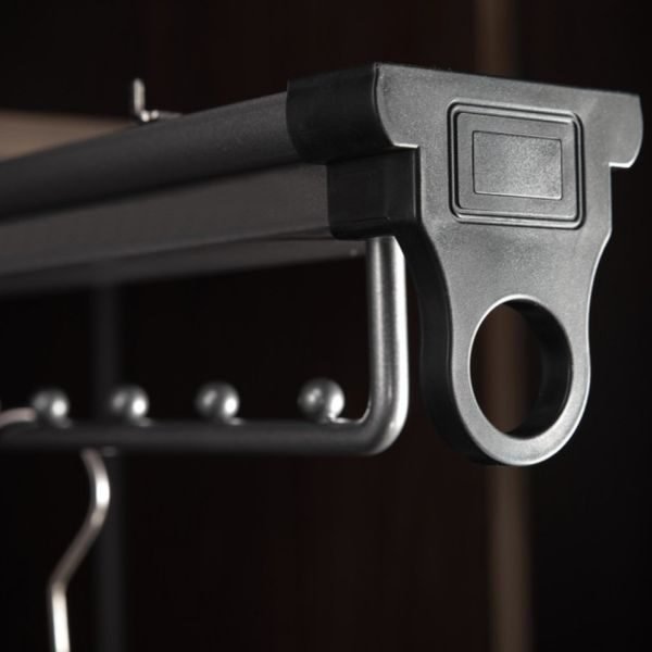 Garderobehouder uittrekbare antraciet met soft-close