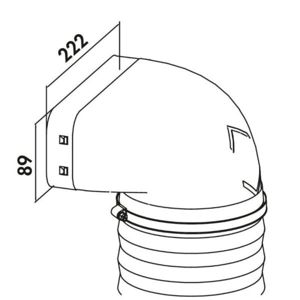 PRIME flow P-URX 150 omkeerstuk 90° met flexibele buis
