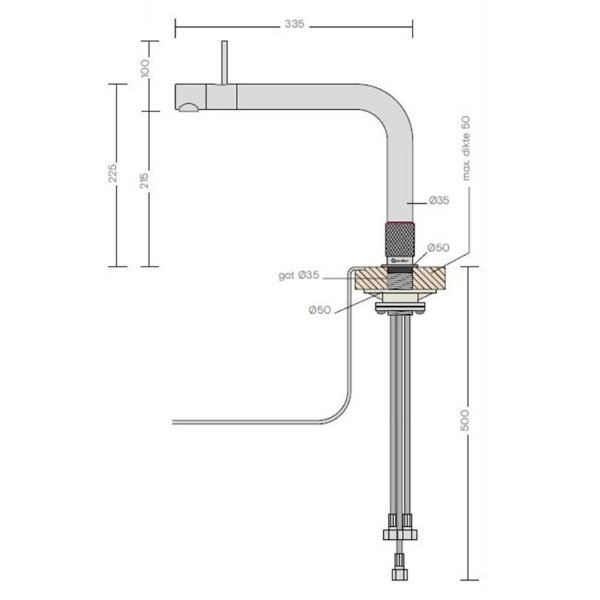 quooker pro3 front rvs maten